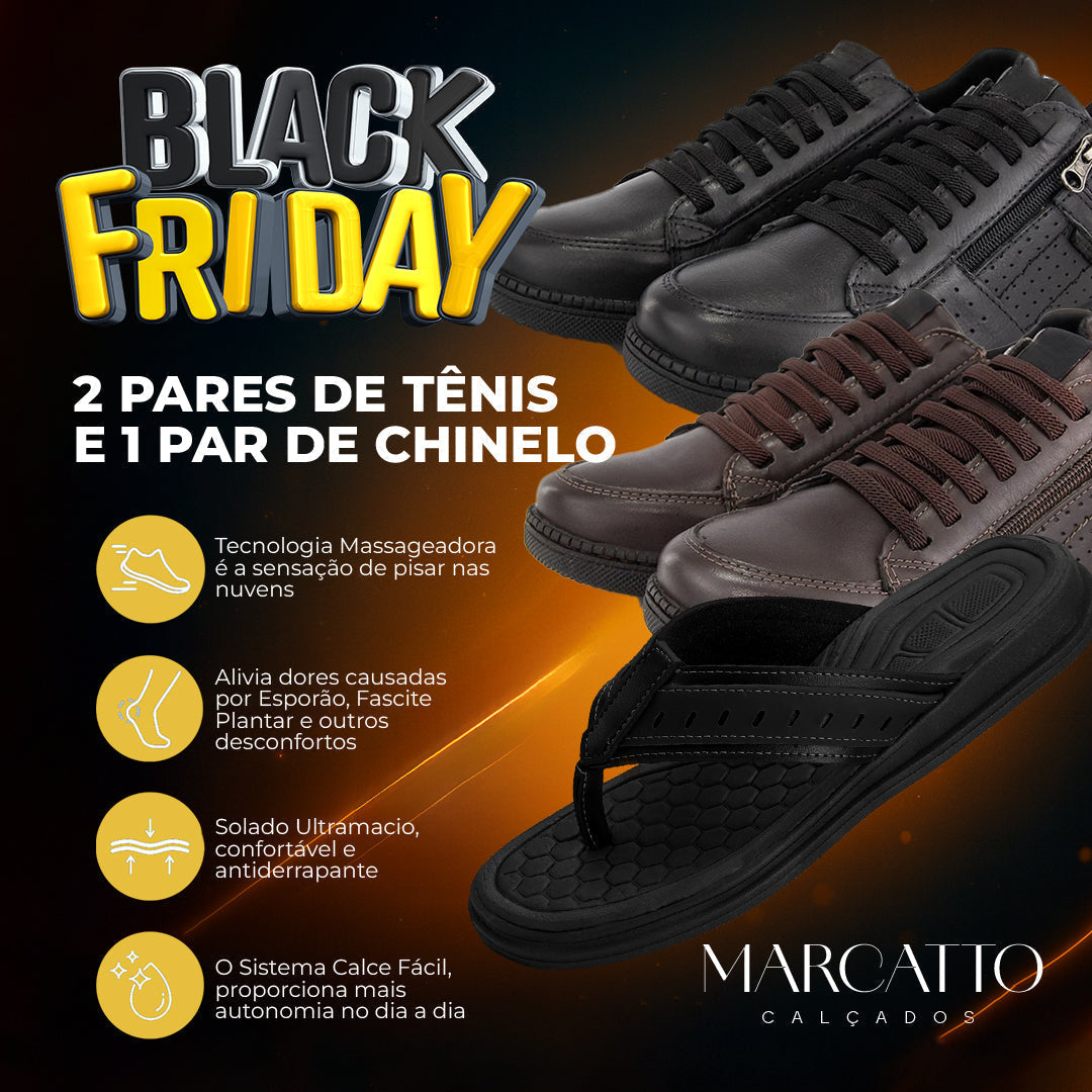 Kit Pegada Sapatênis Ortopédico + Chinelo Massageador [Envio Nacional]