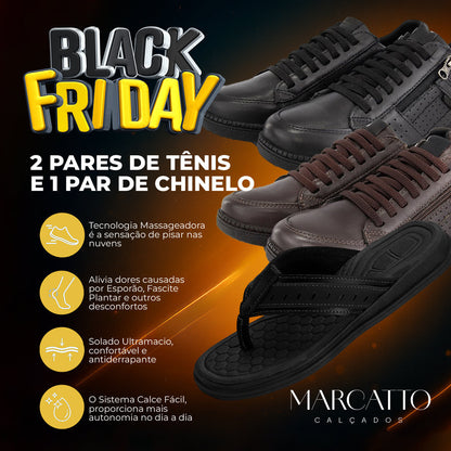 Kit Pegada Sapatênis Ortopédico + Chinelo Massageador [Envio Nacional]