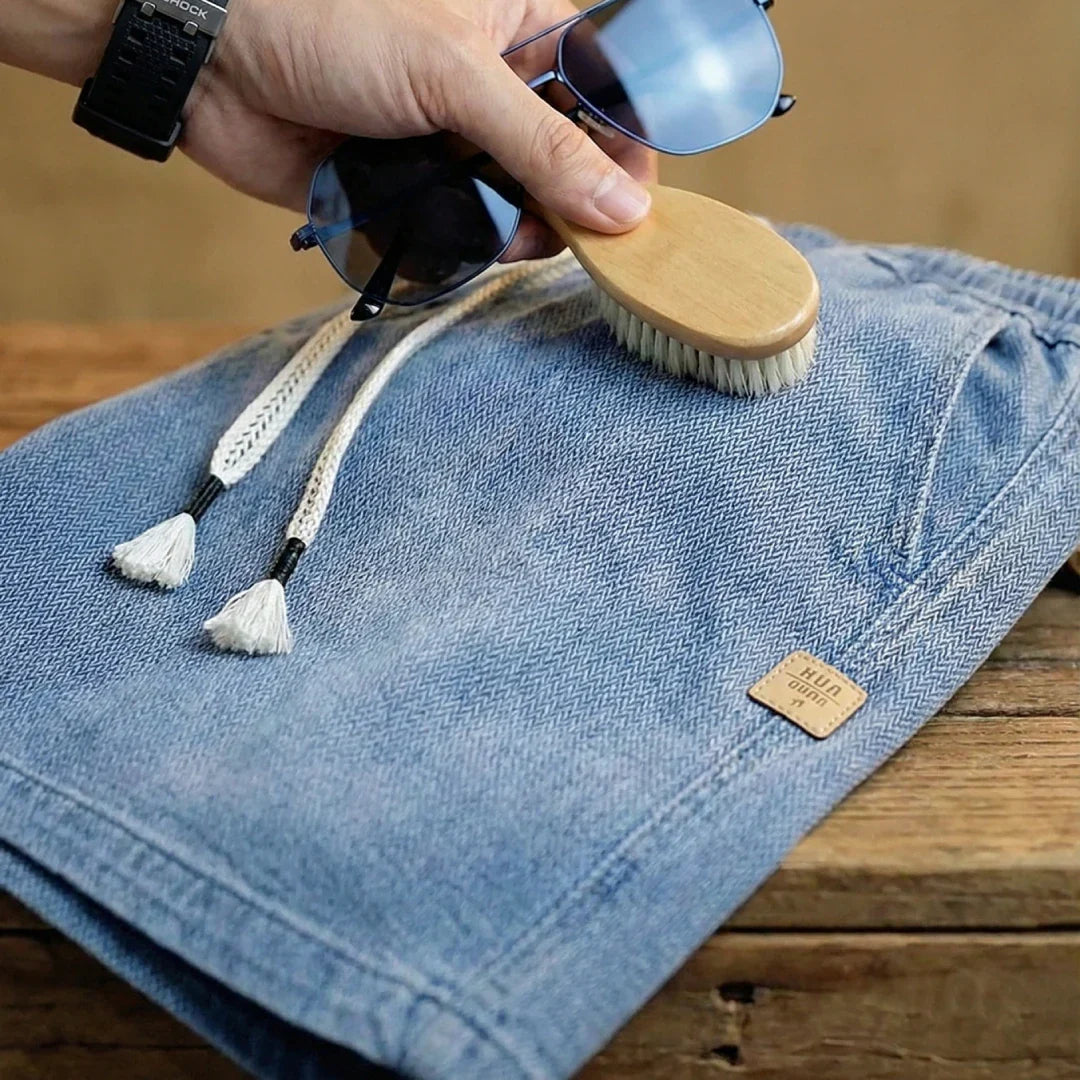 [Leve 4, Pague Só 2!] Bermuda Jeans Knox Masculina em Sarja de Algodão e Poliéster + BRINDES ( PREÇO DE ATACADO)