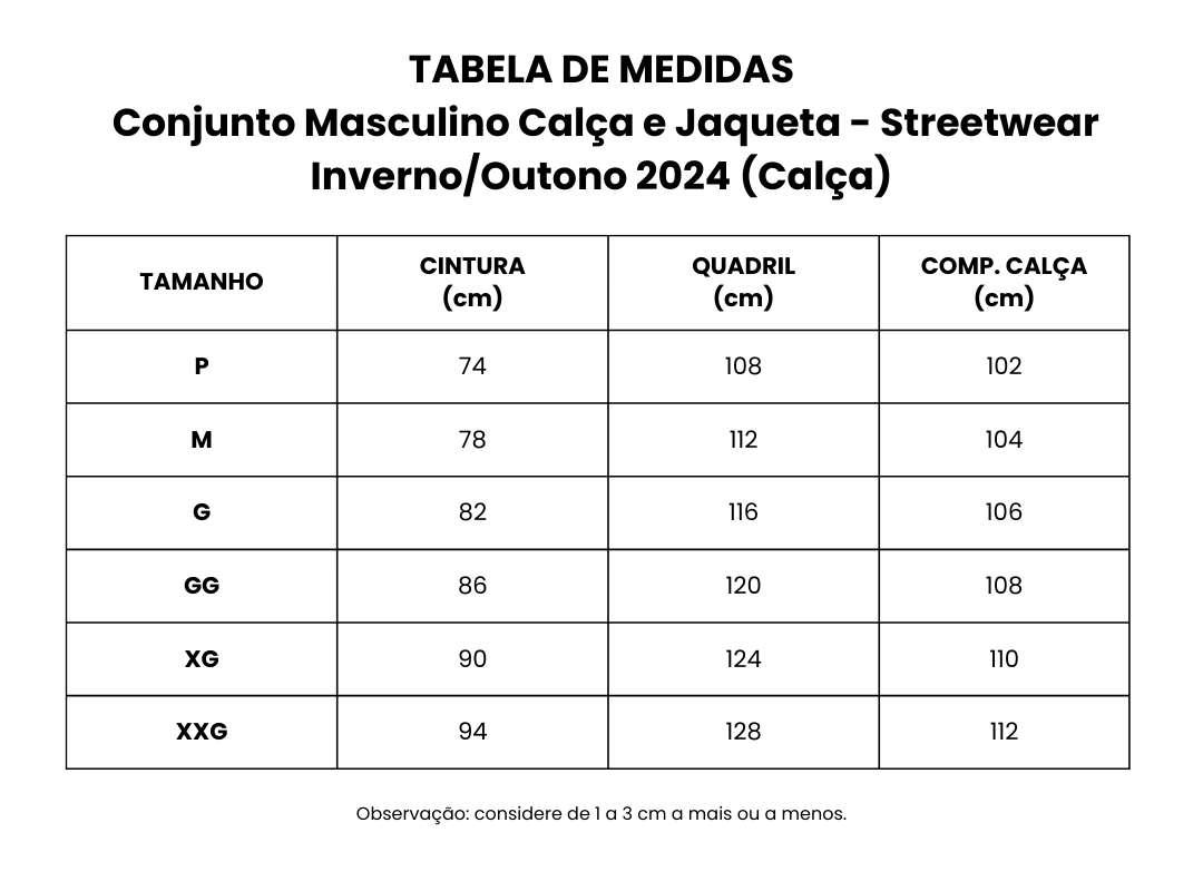 Conjunto Masculino Calça e Jaqueta Casual Fit