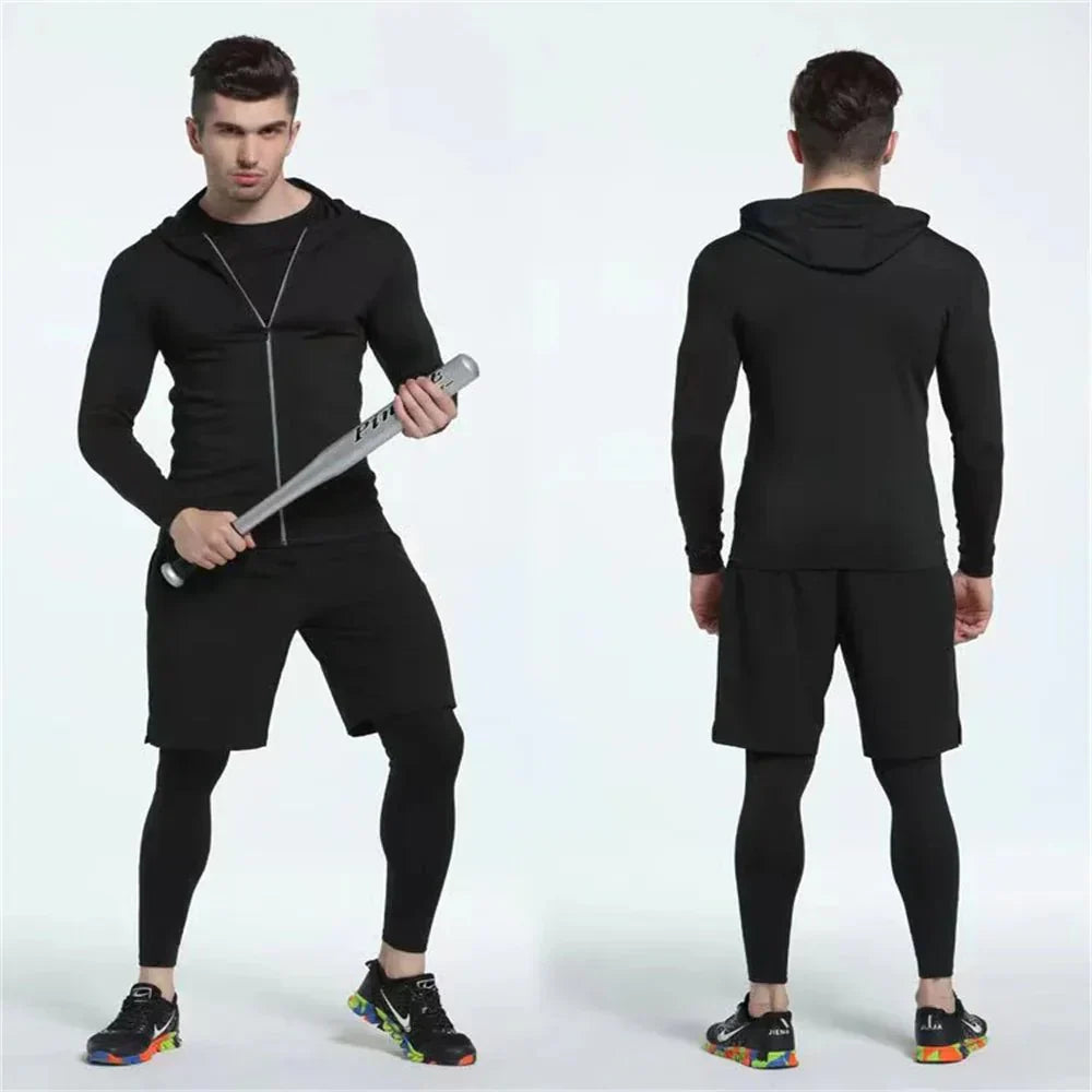 Conjunto Masculino Esportivo de Compressão - 5 Peças