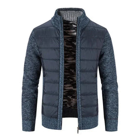 Jaqueta Puffer Masculina com Manga em Lã