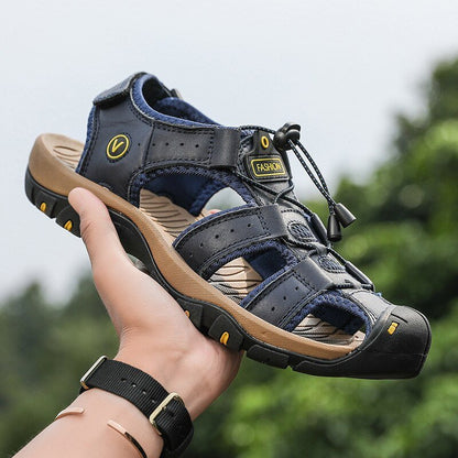 Sandália Masculina de Couro - Conforto e Estilo - Verão 2024